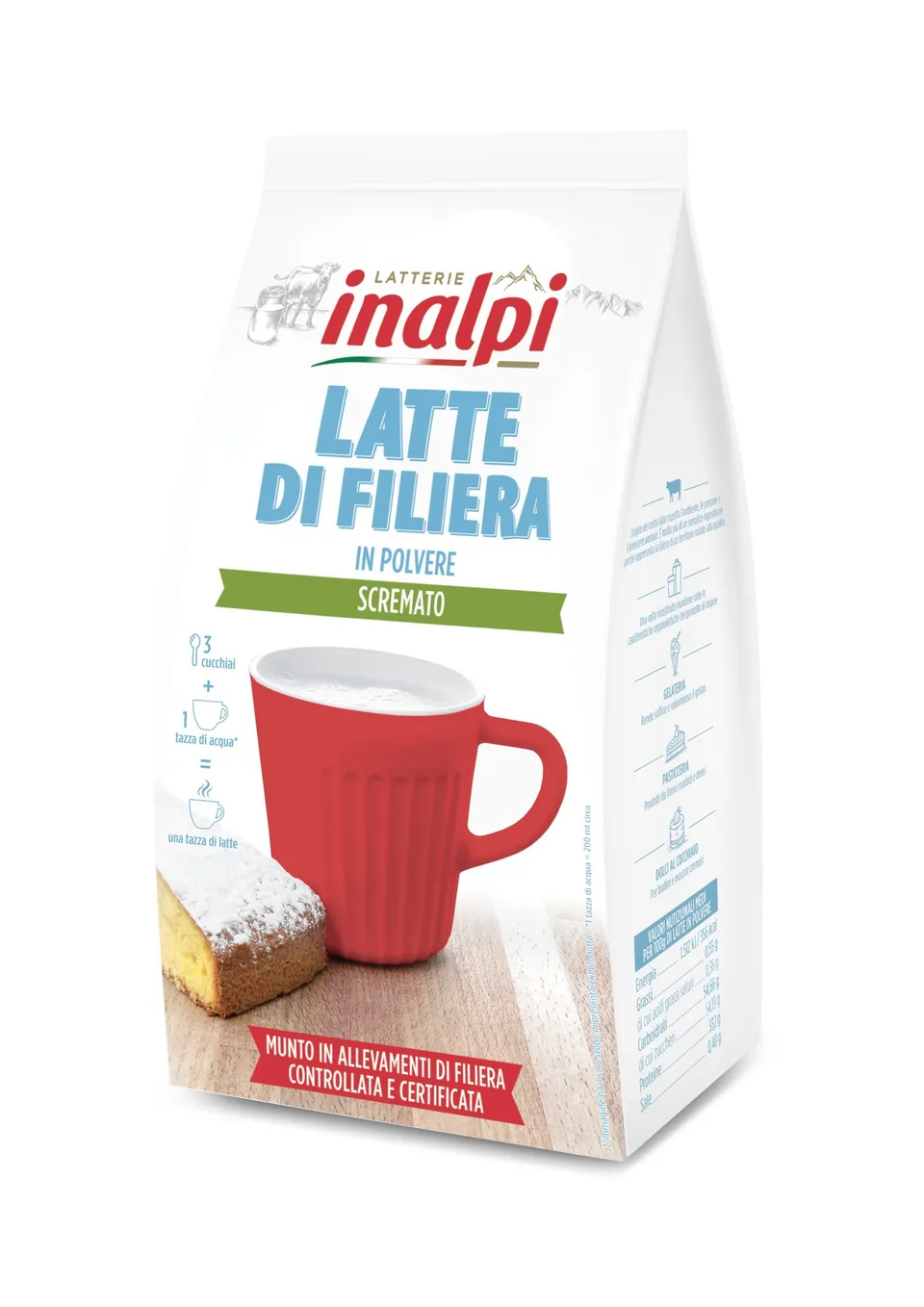Inalpi Latte Lait écrémé en poudre 1 kg pâtisserie