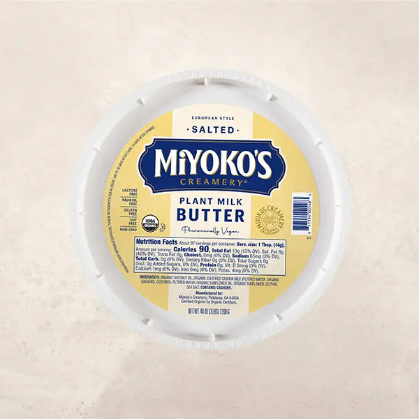 Miyoko Plant Milk Euro Butter beurre végétal salé cajou