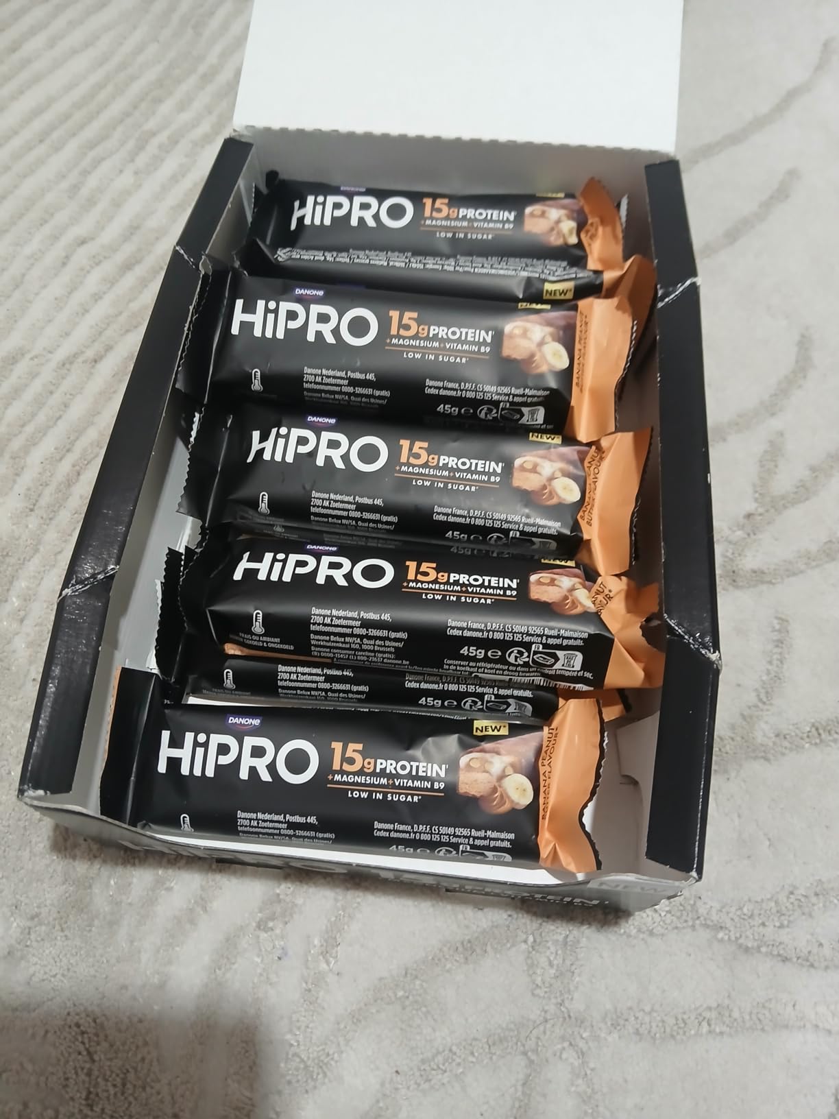 Hipro Barre protéinée banane beurre cacahuète 45g pack 12