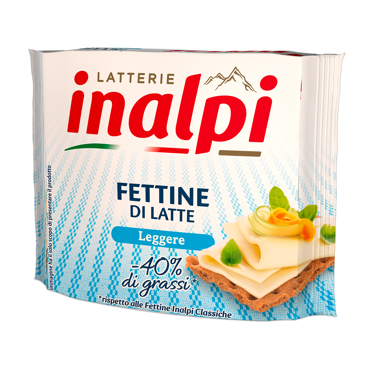 Inalpi Fettine di Latte fromage fondu light 175g -40% gras