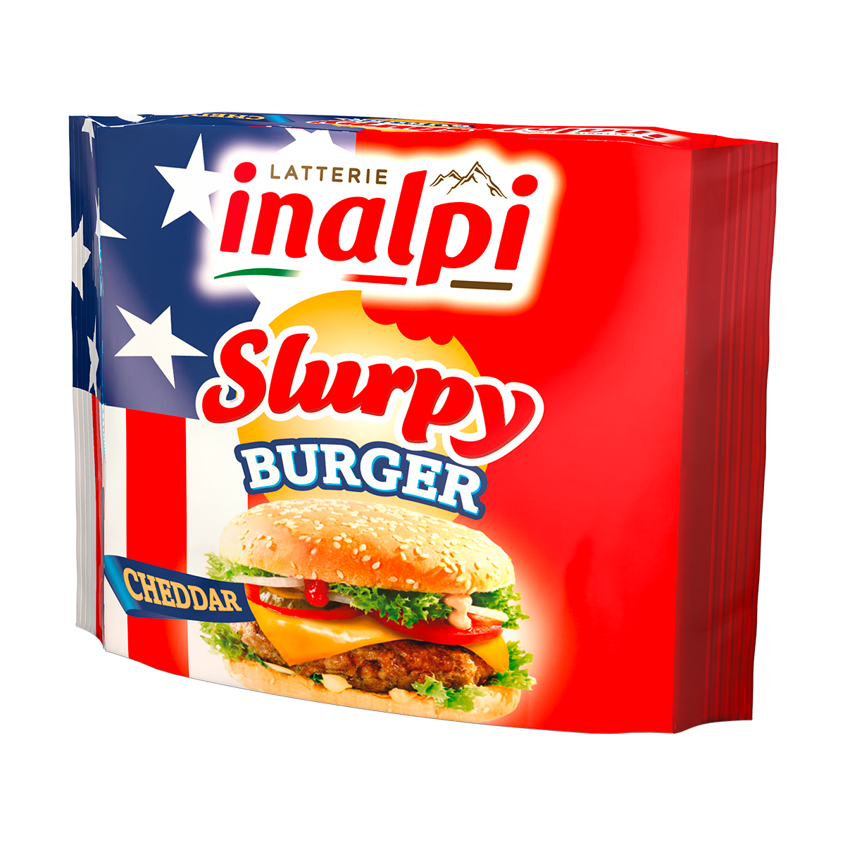 Inalpi Slurpy Burger Cheddar tranches fromage fondu 175g