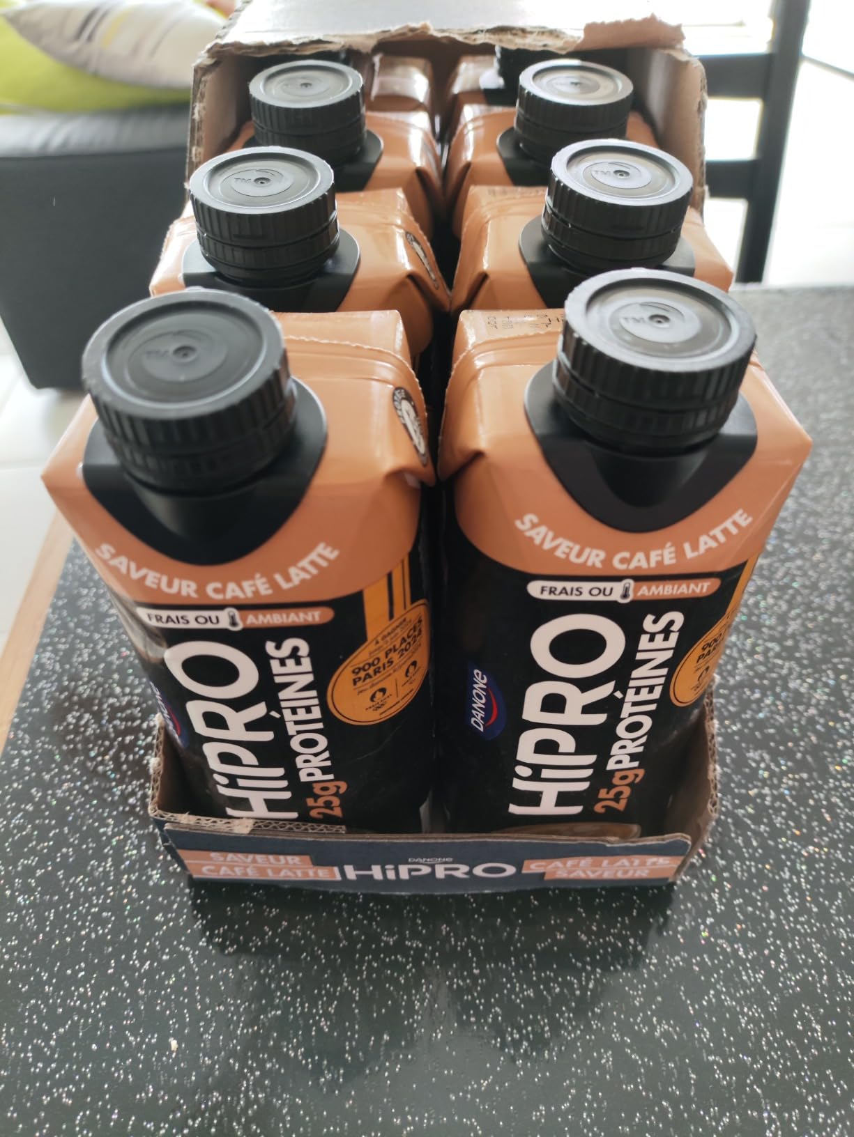 Hipro Boisson Protéinée Café Latte 8 x 330ml Sans Lactose