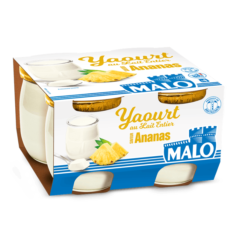 Malo Les Yaourts Yaourt Lait Entier Ananas